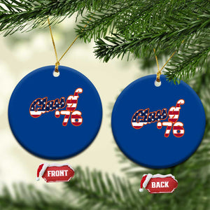 Patriotic Class of 76 Retro American Flag Script Ceramic Ornament Graduation Birthday Milestone TS02 1pc Blue Print Your Wear
