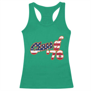 Patriotic Class of 76 Retro American Flag Script Racerback Tank Top Graduation Birthday Milestone TS02 Irish Green Print Your Wear