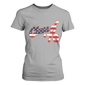 Patriotic Class of 76 Retro American Flag Script T Shirt For Women Graduation Birthday Milestone TS02 Sport Gray Print Your Wear