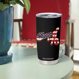 Patriotic Class of 76 Retro American Flag Script Tumbler Cup Graduation Birthday Milestone TS02 Print Your Wear