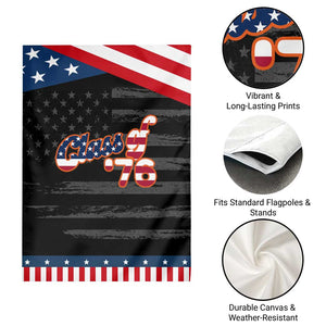 Class of 76 Retro American Flag Script Patriotic Garden Flag Graduation Birthday Milestone