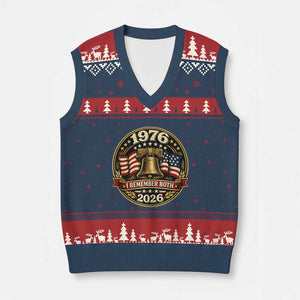 Bicentennial Born 1976 Liberty Bell V-Neck Knit Sweater Vest America 250th Anniversary 50th Birthday TS02 Navy Red Print Your Wear