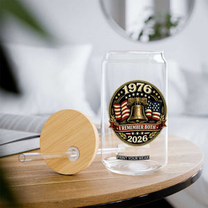 Bicentennial Born 1976 Liberty Bell Glass Can America 250th Anniversary 50th Birthday