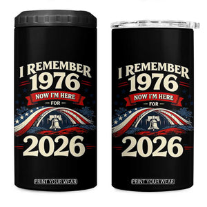 I Remember 1976 Now Im Here For 2026 4 in 1 Can Cooler Tumbler Liberty Bell 50th Birthday TS02 One Size: 16 oz Black Print Your Wear