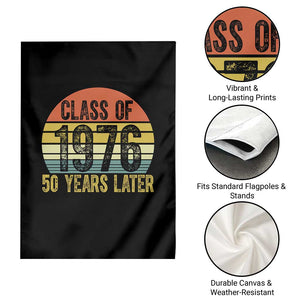 Class of 1976 50 Years Later Garden Flag Retro Sunset Graduation Birthday 50th Milestone