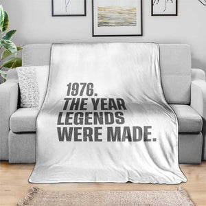 1976 The Year Legends Were Made Throw Blanket Minimalist Retro 50th Birthday TS02 Print Your Wear