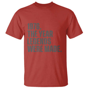 1976 The Year Legends Were Made T Shirt Minimalist Retro 50th Birthday TS02 Red Print Your Wear