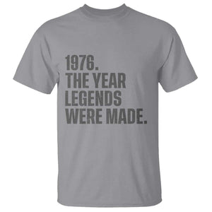 1976 The Year Legends Were Made T Shirt Minimalist Retro 50th Birthday TS02 Sport Gray Print Your Wear