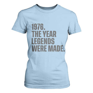 1976 The Year Legends Were Made T Shirt For Women Minimalist Retro 50th Birthday TS02 Light Blue Print Your Wear