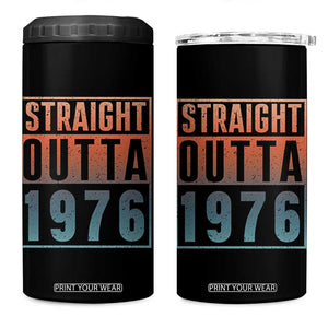 Straight Outta 1976 4 in 1 Can Cooler Tumbler Funny 50th Birthday Retro Neon Gradient Effect Printing TS02 One Size: 16 oz Black Print Your Wear