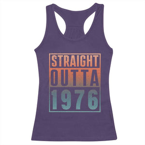 Straight Outta 1976 Racerback Tank Top Funny 50th Birthday Retro Neon Gradient Effect Printing TS02 Purple Print Your Wear