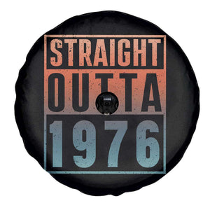 Straight Outta 1976 Spare Tire Cover Funny 50th Birthday Retro Neon Gradient Effect Printing TS02 Print Your Wear
