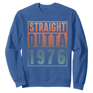 Straight Outta 1976 Sweatshirt Funny 50th Birthday Retro Neon Gradient Effect Printing