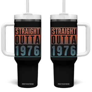 Straight Outta 1976 Tumbler With Handle Funny 50th Birthday Retro Neon Gradient Effect Printing TS02 One Size: 40 oz Black Print Your Wear
