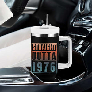 Straight Outta 1976 Tumbler With Handle Funny 50th Birthday Retro Neon Gradient Effect Printing TS02 Print Your Wear