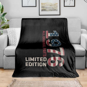 Vintage 1976 All Original Parts Throw Blanket Patriotic US Flag 50th Birthday Gift TS02 Print Your Wear