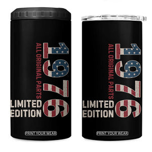 Vintage 1976 All Original Parts 4 in 1 Can Cooler Tumbler Patriotic US Flag 50th Birthday Gift TS02 One Size: 16 oz Black Print Your Wear