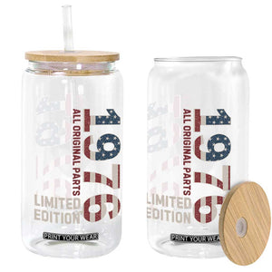 Vintage 1976 All Original Parts Glass Can Patriotic US Flag 50th Birthday Gift TS02 Print Your Wear