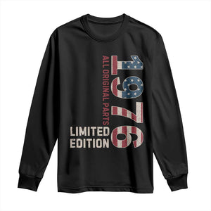 Vintage 1976 All Original Parts Long Sleeve Shirt Patriotic US Flag 50th Birthday Gift TS02 Black Print Your Wear