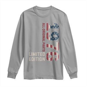 Vintage 1976 All Original Parts Long Sleeve Shirt Patriotic US Flag 50th Birthday Gift TS02 Sport Gray Print Your Wear