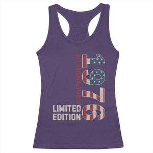 Vintage 1976 All Original Parts Racerback Tank Top Patriotic US Flag 50th Birthday Gift TS02 Purple Print Your Wear