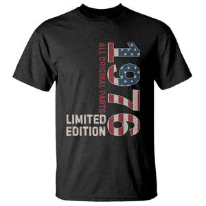 Vintage 1976 All Original Parts T Shirt Patriotic US Flag 50th Birthday Gift TS02 Black Print Your Wear