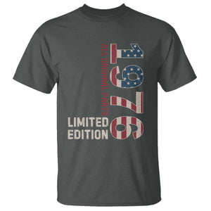 Vintage 1976 All Original Parts T Shirt Patriotic US Flag 50th Birthday Gift TS02 Dark Heather Print Your Wear