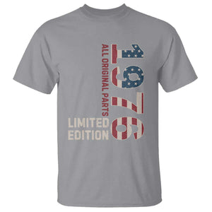 Vintage 1976 All Original Parts T Shirt Patriotic US Flag 50th Birthday Gift TS02 Sport Gray Print Your Wear