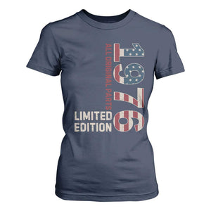 Vintage 1976 All Original Parts T Shirt For Women Patriotic US Flag 50th Birthday Gift TS02 Navy Print Your Wear