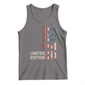 Vintage 1976 All Original Parts Tank Top Patriotic US Flag 50th Birthday Gift TS02 Deep Heather Print Your Wear