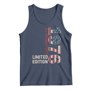 Vintage 1976 All Original Parts Tank Top Patriotic US Flag 50th Birthday Gift TS02 Navy Print Your Wear