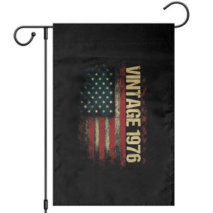 Vintage 1976 Distressed American Flag Garden Flag Patriotic 50th Birthday Graphic