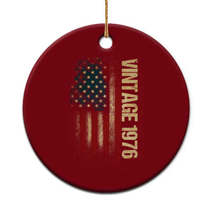 Vintage 1976 Distressed American Flag Ceramic Ornament Patriotic 50th Birthday Graphic TS02 1pc Red Print Your Wear