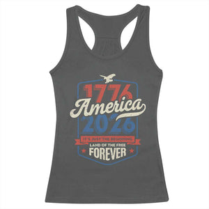 America 250th Anniversary 1776 to 2026 Racerback Tank Top Land Of The Free Patriotic Gift TS02 Dark Heather Print Your Wear