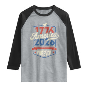 America 250th Anniversary 1776 to 2026 Raglan Shirt Land Of The Free Patriotic Gift