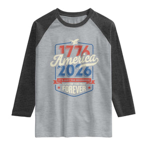 America 250th Anniversary 1776 to 2026 Raglan Shirt Land Of The Free Patriotic Gift