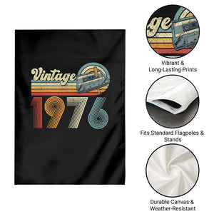 Vintage Sunset 1976 Retro Cassette Garden Flag Mechanical Dial Tech Nostalgia 50th Birthday TS02 Print Your Wear