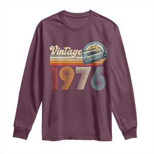 Vintage Sunset 1976 Retro Cassette Long Sleeve Shirt Mechanical Dial Tech Nostalgia 50th Birthday