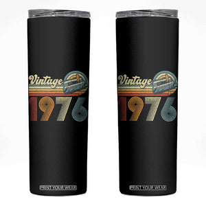 Vintage Sunset 1976 Retro Cassette Skinny Tumbler Mechanical Dial Tech Nostalgia 50th Birthday