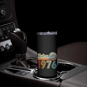 Vintage Sunset 1976 Retro Cassette Skinny Tumbler Mechanical Dial Tech Nostalgia 50th Birthday