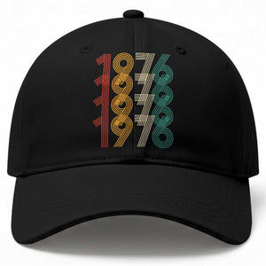 Retro 1976 Multi Line Neon Pop Typography Baseball Cap Vintage 50th Birthday Gift TS02 Print Your Wear