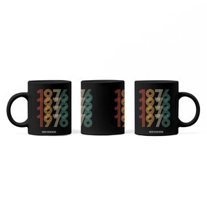 Retro 1976 Multi Line Neon Pop Typography Coffee Mug Vintage 50th Birthday Gift