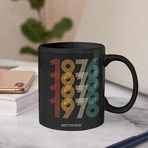 Retro 1976 Multi Line Neon Pop Typography Coffee Mug Vintage 50th Birthday Gift