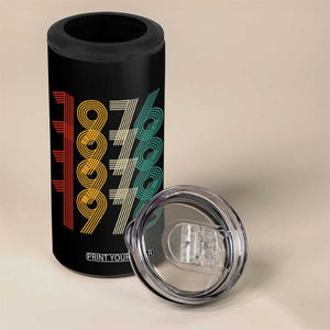 Retro 1976 Multi Line Neon Pop Typography 4 in 1 Can Cooler Tumbler Vintage 50th Birthday Gift TS02 Print Your Wear