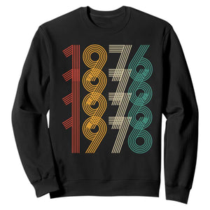 Retro 1976 Multi Line Neon Pop Typography Sweatshirt Vintage 50th Birthday Gift