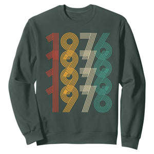 Retro 1976 Multi Line Neon Pop Typography Sweatshirt Vintage 50th Birthday Gift