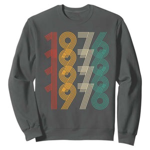 Retro 1976 Multi Line Neon Pop Typography Sweatshirt Vintage 50th Birthday Gift