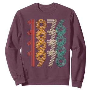 Retro 1976 Multi Line Neon Pop Typography Sweatshirt Vintage 50th Birthday Gift