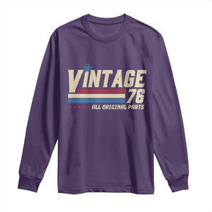 Vintage 76 All Original Parts Long Sleeve Shirt Retro Stripe Patriotic 50th Birthday TS02 Purple Print Your Wear