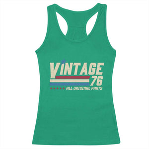 Vintage 76 All Original Parts Racerback Tank Top Retro Stripe Patriotic 50th Birthday TS02 Irish Green Print Your Wear